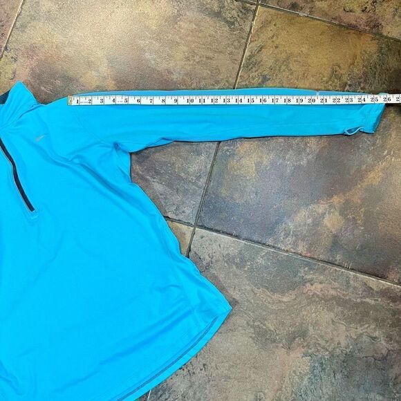 Nike Elements Turquoise Dri-Fit Running Long Sleeve Top Medium - Picture 9 of 14